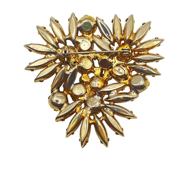 Rare Discontinued Alex & Ani Brooch Rhinestone Crystal Floral Pin Gold-Tone - Picture 4 of 7